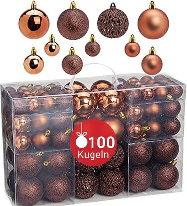 Набір ялинкових прикрас WOMA: бронзові кулі та 22 кольорів - 50 та 100 шт. Ялинкові кулі з пластику, декор для ялинки