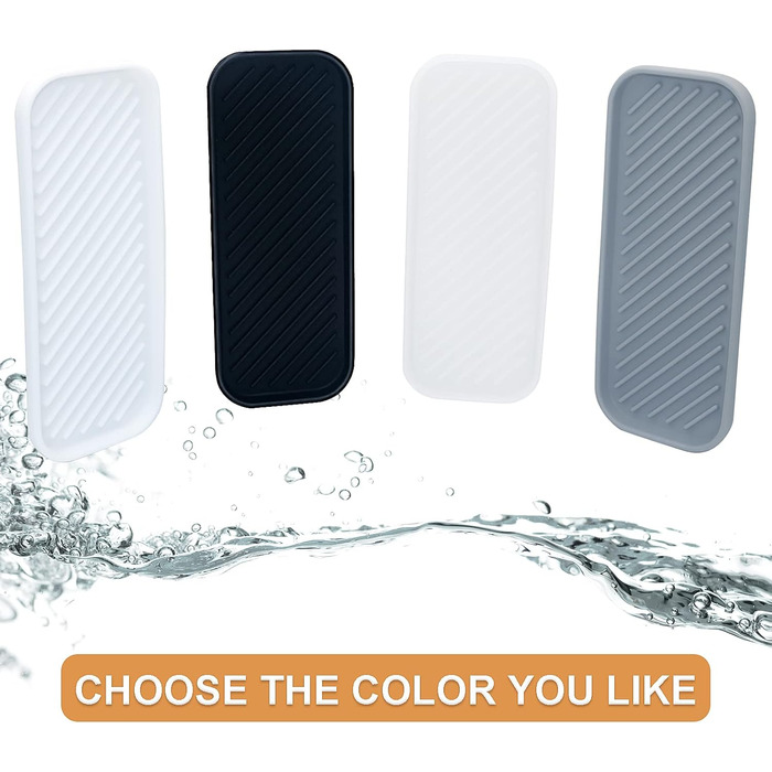 Стильний тримач для мила з силікону для раковини, органайзер для кухні, ванної, туалетного столика, столу, зберігання губки, мила, щітки, косметики, пляшок, довговічний, 2 шт. (23.5 x 9.5 x 1.4 см, Сірий)