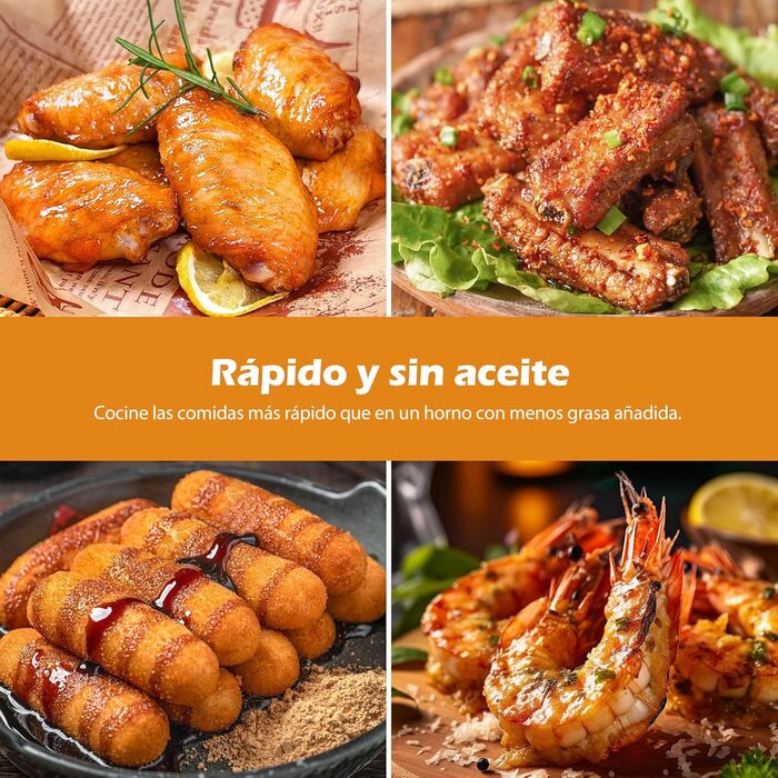 HAIMEEC 6L Air Fryer with Viewing Window - 8-in-1 Oil-Free Fryer, Shake Reminder, Non-Stick Coating, 30-200°C, 78 Recipes, Quiet Operation