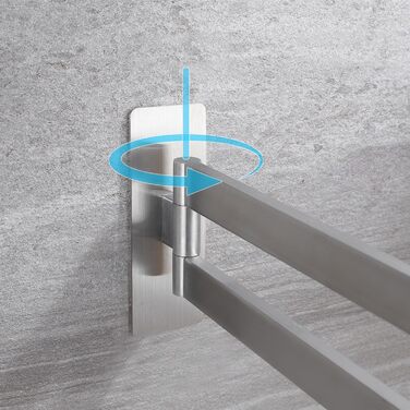 Підвісний тримач для рушників ZUNTO, 2 шт., поворотний 180°, з нержавіючої сталі 304, для ванної та кухні, сріблястий, 40.8 см