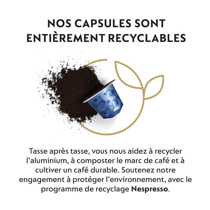 Капсули Nespresso Vivalto Lungo (5 шт. в упаковці, 50 шт. загалом), блакитні
