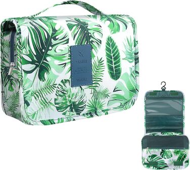 Косметичка для подорожей, чоловіча, зелена, з ручкою, з кількома відділеннями
