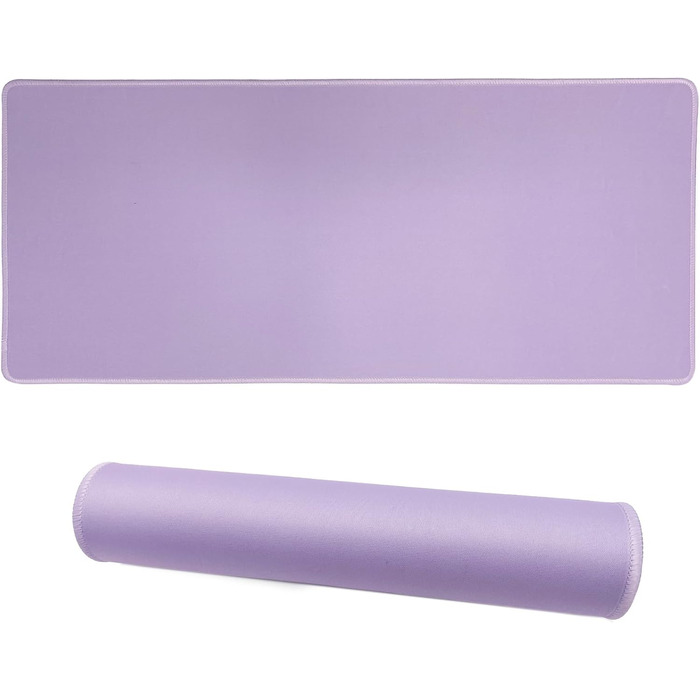 Великий ігровий килимок для миші з прошитими краями, 70x30 см, нековзна основа з натурального каучуку для геймерів, офісу, дому (світло-фіолетовий)