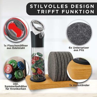 Відкривач для вина Wortek: професійний відкривач пляшок з тримачем для корок – ідеальний подарунок для поціновувачів вина