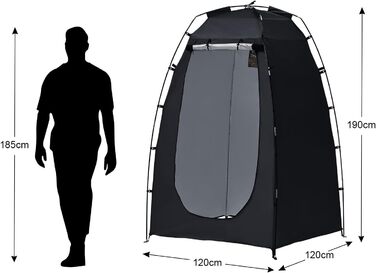 CLIPOP Pop-Up Tent - Waterproof, Lightweight, 1-Layer Spring Camping Tent - Easy Setup for Beach, Hiking, Festival, Outdoor - Black