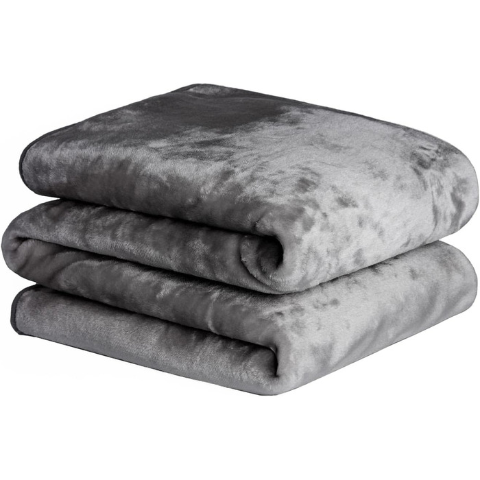 Теплий пухнастий плед DREAMSCENE з штучного хутра, антрацит, 200 x 240 см