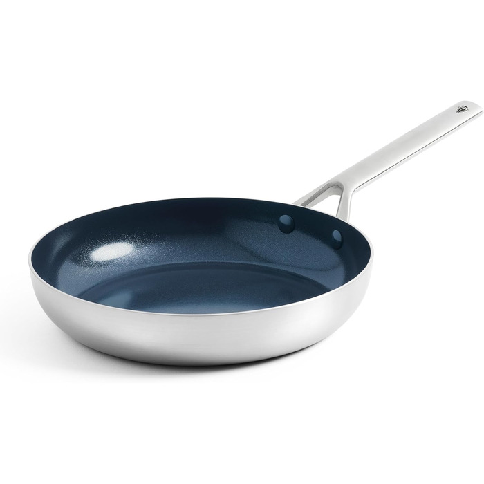 Набір посуду Blue Diamond Cookware Tri-Ply з нержавіючої сталі з алмазним покриттям, 2 шт (24 см & 26 см), індукційний, безпечний, для плити та духовки