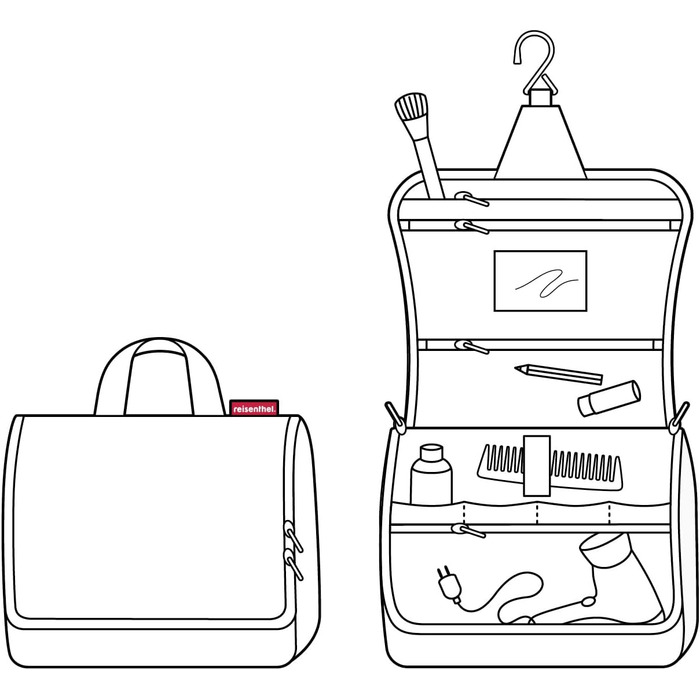 Сумка-органайзер для ванної Reisenthel Toiletbag XL Herringbone Sand з гачком, водовідштовхувальне покриття