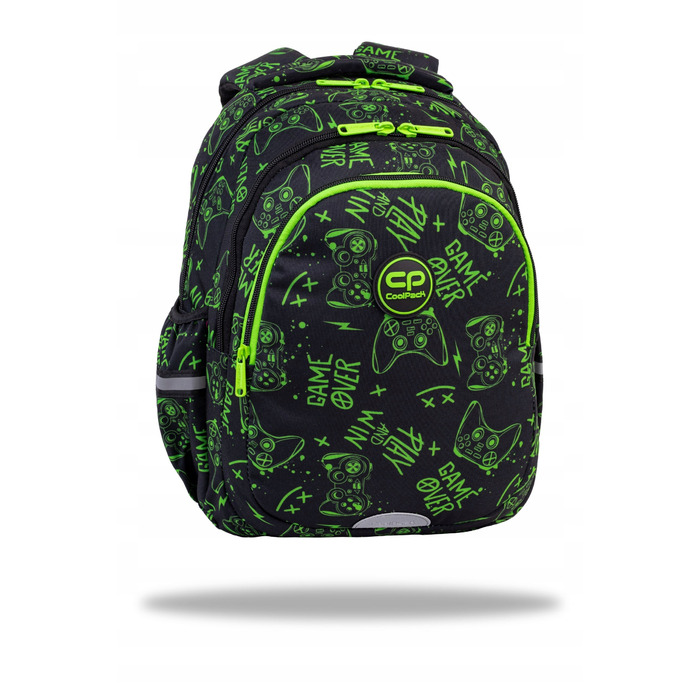 Багатовідсіковий шкільний рюкзак CoolPack, чорний з зеленим, 21 л