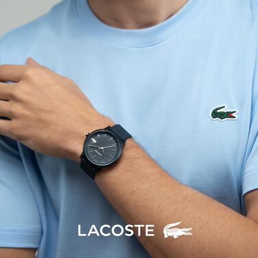 Годинник чоловічий Lacoste 12.12 Move Analog Quartz синій з силіконовим браслетом