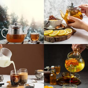 Чайник скляний Honneeo 450 мл з знімним фільтром, для листового чаю, трав'яних зборів та фруктів