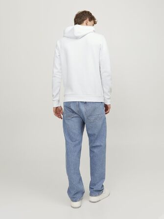 Чоловічий худі з капюшоном JACK & JONES з логотипом, білий, розмір M