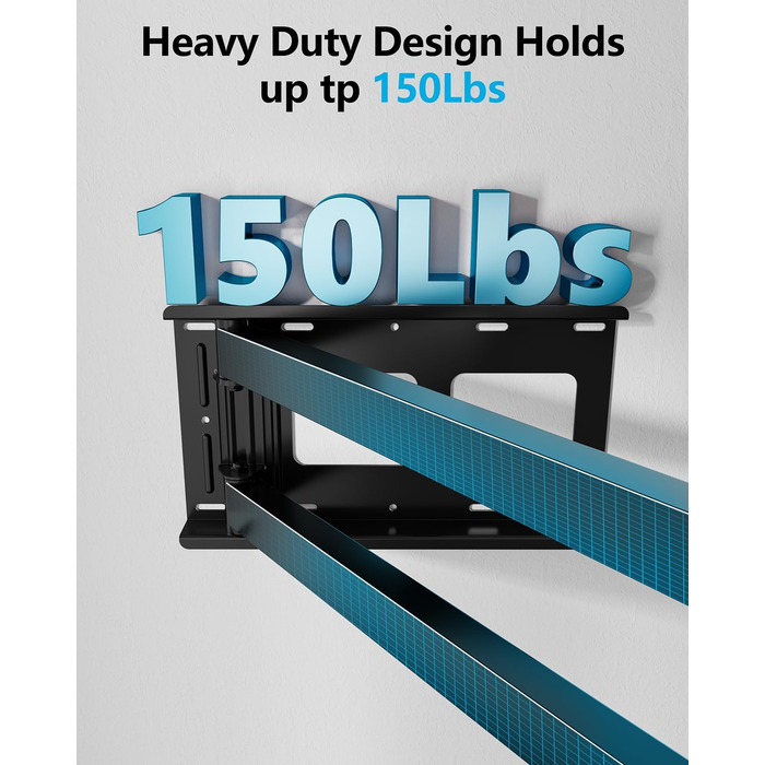 Настінне кріплення для телевізора HY-Bracket поворотне, для LED, OLED, 4K, 37-80 дюймів, чорне