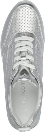 Жіночі кросівки Marco Tozzi, срібні, на шнурівці, веганські, 39 EU