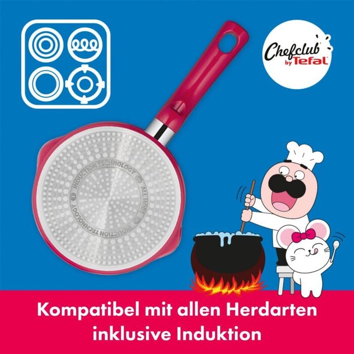 Каструля Tefal Chefclub Brat 16 см з антипригарним покриттям Titanium, індукційна, з термоіндикатором (зелена)