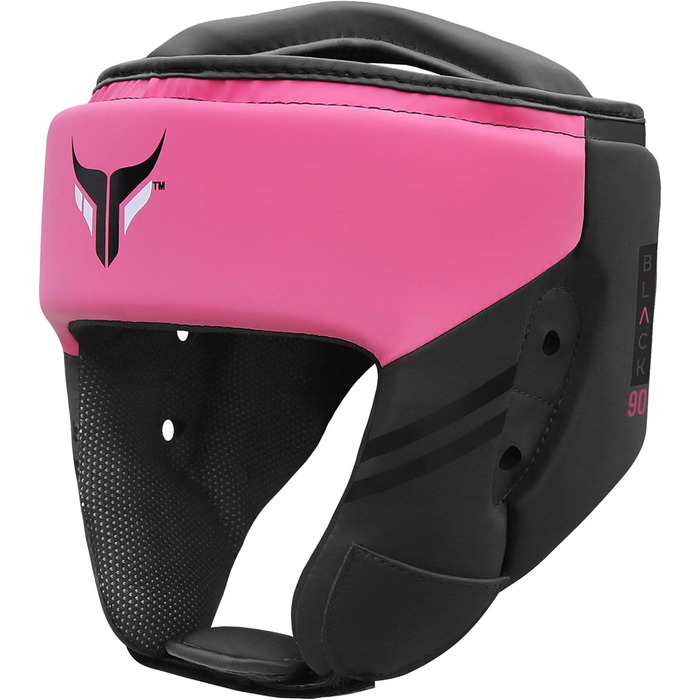 Mytra Fusion Headgear Boxing Headguard with Adjustable Strap - MMA, Muay Thai, Sparring, Karate - Black/Pink