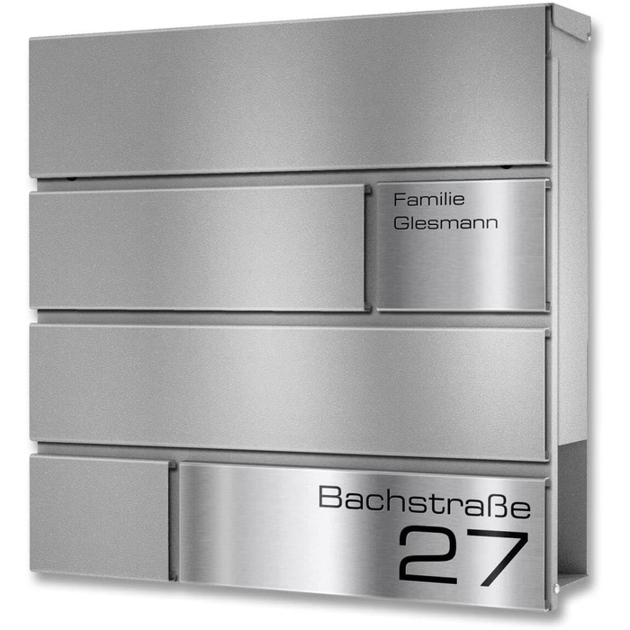 Поштова скринька Metzler G антрацит RAL 7016, з гравіюванням та табличкою з нержавіючої сталі, настінна, 37x37x10.5 см