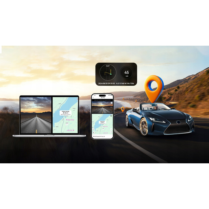 Автомобільний відеореєстратор DDPAI N3 Pro з GPS, задньою камерою та комплектом Hardwire Kit