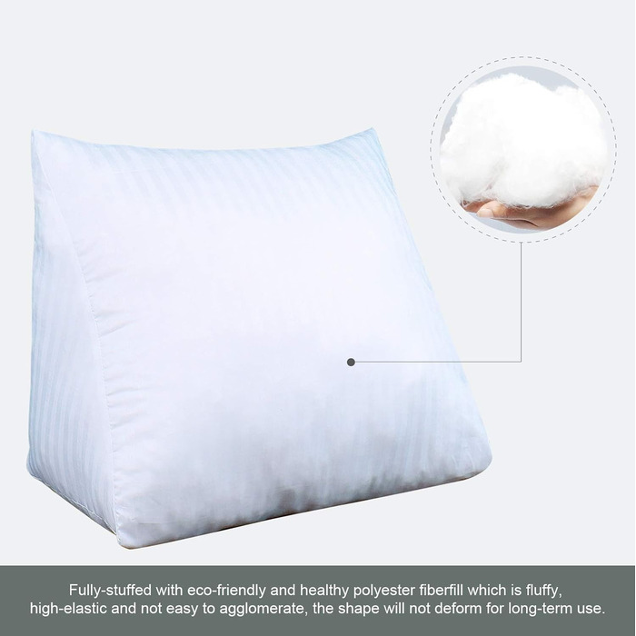 Підлогове подушник-підголівник Johnear для ліжка та дивана, 45x20x35 см, сірий