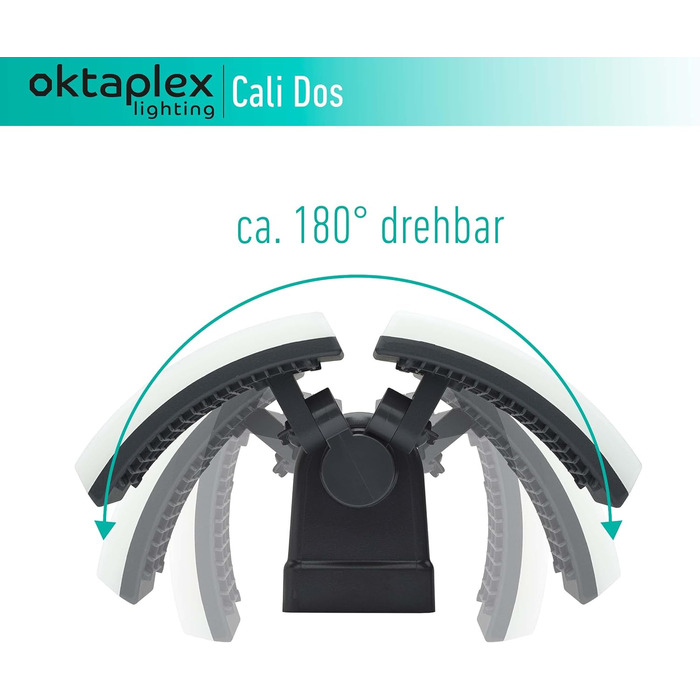 Oktaplex Cali Dos Outdoor Lamp, Swivel/Tiltable, 3000K Warm White, 40W Wall Lamp, IP65 LED Outdoor Steel, White, 230V Outdoor Light (Anthracite)