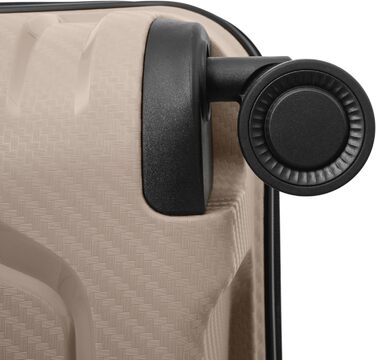 Чемодан SMARTBOX Hartschalen Check-in з жорстким корпусом | Великий XL Trolley 52 x 33 x 76 см, розширюється до 111-120 літрів | з високоякісного поліпропілену | 4 подвійні колеса & TSA-замок | легкий 4,2 кг (Edition 01) (Бежевий)