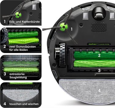 Робот-пилосос iRobot Roomba Combo i8+ з авто-дозаправкою та миттям підлоги, картографією, PrecisionVision Navigation та розпізнаванням об'єктів