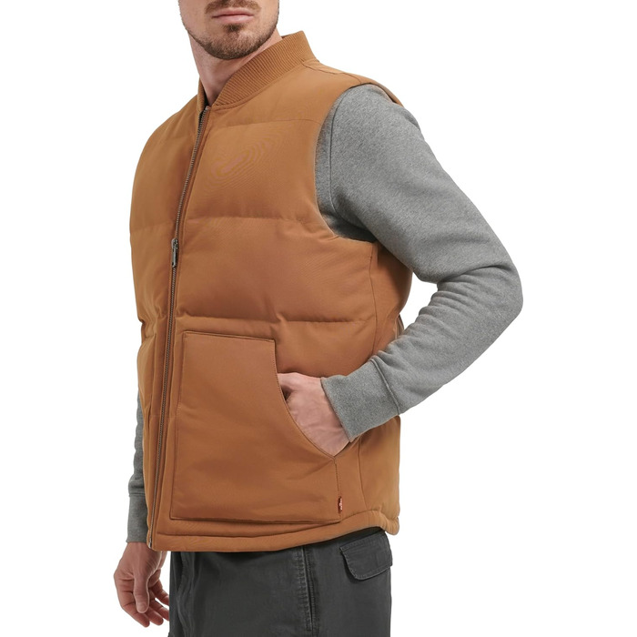 Жилет Levi's чоловічий стеганий утилітарний пуховик Worker Brown