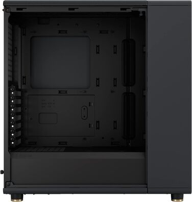 Комп'ютерний корпус Fractal Design North Charcoal Black TG Dark з темним склом, фасад з горіхового дерева, 2 вентилятори 140 мм, USB Type-C, Mid-Tower ATX
