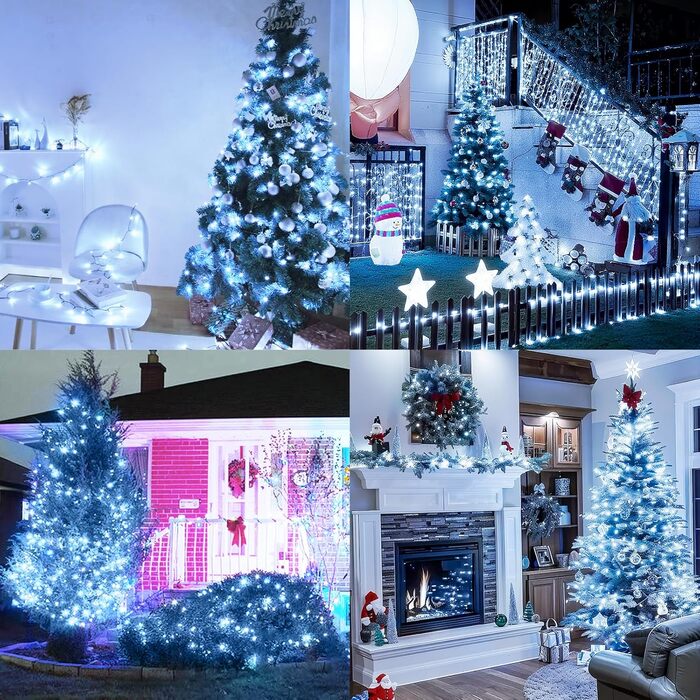 Ланцюжок прикрас LED 10м, 100 світлодіодів, тепле біле світло, з таймером, вологостійкий, для декору на Різдво, весілля, свята, балкона, саду