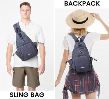 Сумка на плечі G4Free з канвасу - чоловіча/жіноча, для подорожей, хайкінгу, бігу, альпінізму (Navy Blue)