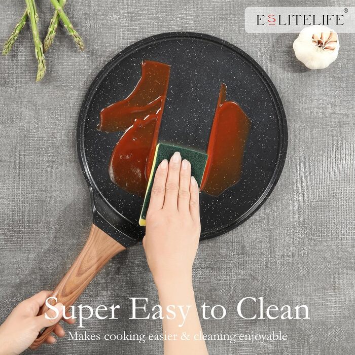 Млинцева пательня ESLITE LIFE 28 см, антипригарна, індукційна, без PFOA та PTFE, з розподілювачем тіста