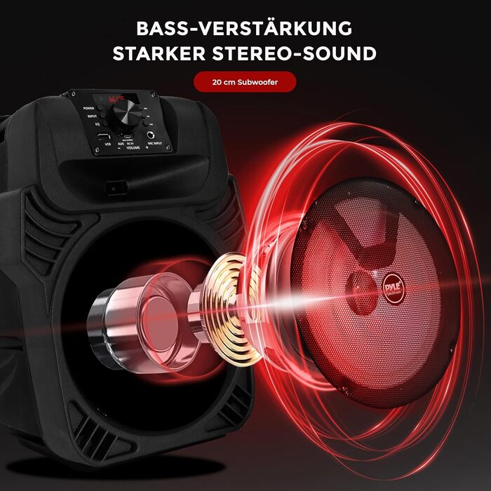 Pyle Partybox 600W Bluetooth Колонка Портативна з LED, USB/SD/MP3, для Караоке, Вечірок, Подій та DJ