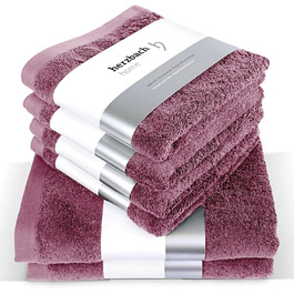 Herzbach Home Towel Set 100% Cotton - Soft & Absorbent - Malve