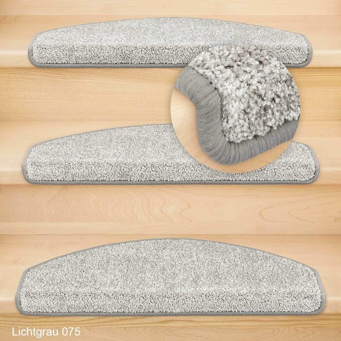 Ступінчасті килимки Kettelservice-Metzker Ventura напівкруглі сірого кольору (15 шт.) - захист для сходів