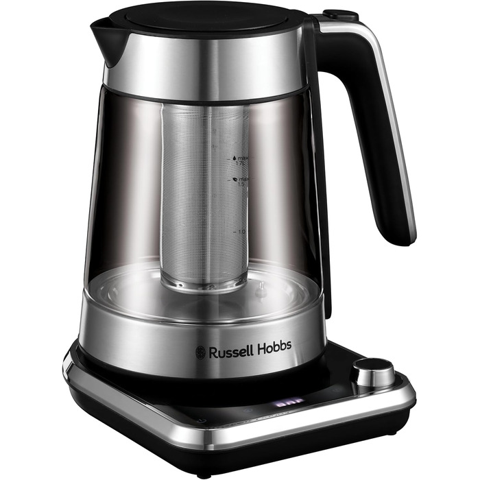 Електричний чайник Russell Hobbs з регулюванням температури та ситом (40-100°C), нержавіюча сталь, 1.7л, 2400W, з функцією підігріву, для дитячого харчування
