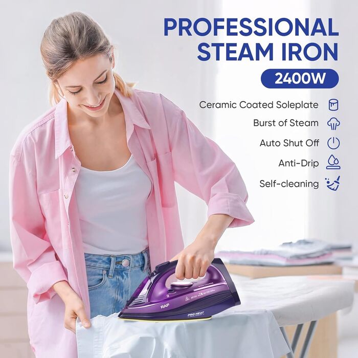 Відпарювач ZStarlite Powersteam Ultra: бездротовий, 2400W, керамічна підошва, антикальк, стоп-краплі, вертикальне прасування, самоочищення, 320 мл, фіолетовий