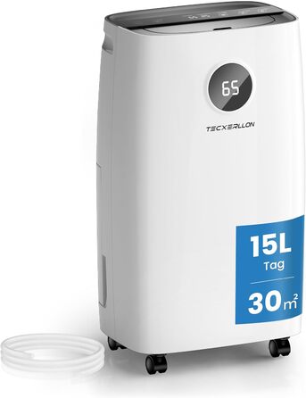 Електричний осушувач повітря 25л/день, 50㎡, з керуванням через додаток та сенсорною панеллю, для підвалу, бак 3,7л, зливний шланг, 47дБ, таймер 24г, дитячий замок, гарантія 3 роки (15л/день)