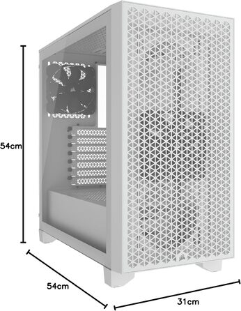 Комп'ютерний корпус CORSAIR 3000D AIRFLOW з 2 вентиляторами SP120 Elite, підтримка 2x GPU, до 8 вентиляторів 120mm, висока продуктивність