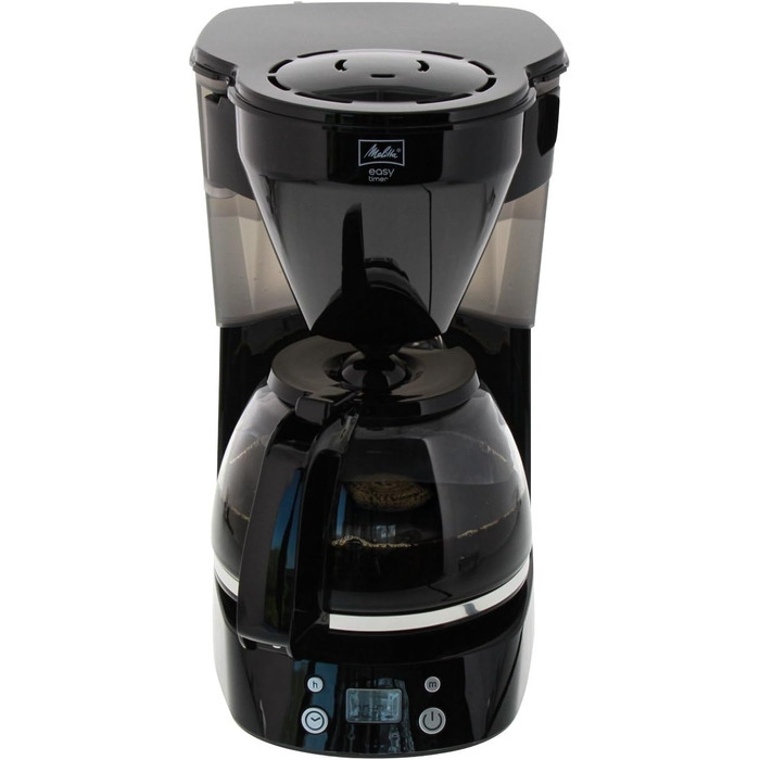 Кавомашина Melitta Easy Timer з таймером, скляна колба, стоп-крапля, 10 чашок, чорна