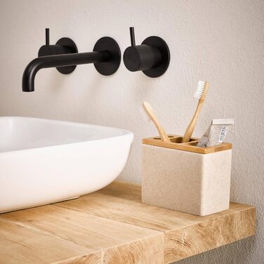 Підставка для електричної зубної щітки Sealskin Grace, для зберігання насадок та пасти, пісок, полірезин, 6 x 12.3 x 10.2 см