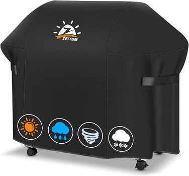 Чохол для гриля Zettum 147 см, водонепроникний, для Weber Genesis II, E-330/E-310/S-310/S-330/S-335/S-340, міцний PU, 147x63x113 см