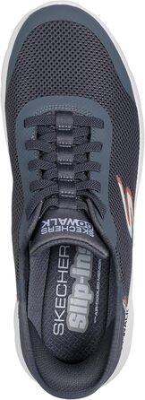 Чоловічі кросівки Skechers Go Walk Flex Hands Up: зручні та легкі сірі кросівки, 43 EU, текстиль, синтетика