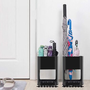 Підставка для парасольки SHENRUZENG чорна, з антиковзним силіконовим кріпленням, 4 слоти для довгих/коротких парасольок