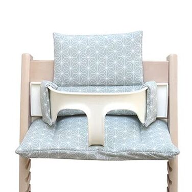 Комплект подушок для стільчика Stokke Tripp Trapp Blausberg Baby, знімний, водонепроникний, сертифікат Oeko-Tex, Made in Germany, Happy Star зелений