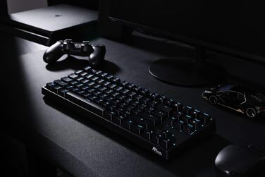 Механічна ігрова клавіатура Royal Kludge RK87G RGB TKL з 87 клавішами, без NumPad, тактильні коричневі перемикачі, підключення 2.4G, макроналаштування, чорний колір