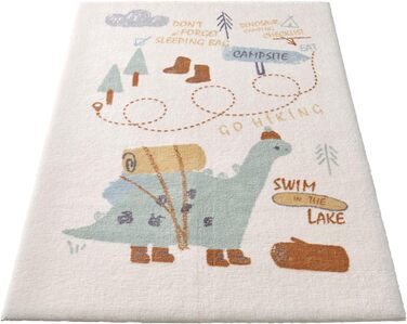 Taracarpet Rug for Children's Room - Children's Rug and Teenager's Rug - Soft, Cozy, and Soft in Various Designs (Dino, Camping) - 160x230 cm