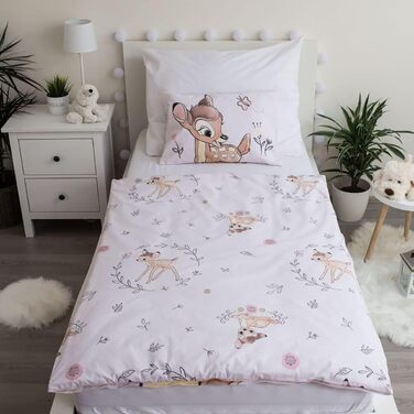 Бетлівка Disney Bambi для малюків, 100% бавовна, комплект: простирадло 100 x 135 см + наволочка 40 x 60 см