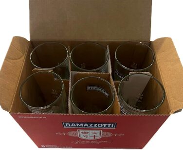 6 x Ramazzotti Liqueur Glasses, Herbal Liqueur, Long Drinks, Cocktails