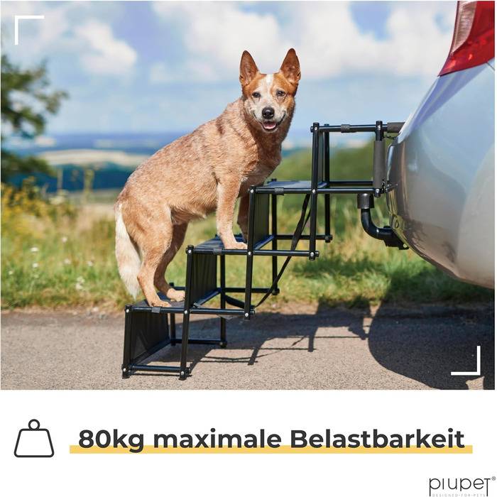 Foldable Dog Stairs - Mobile Car Step for Large & Small Dogs - Waterproof PVC Pet Ladder for Safety & Comfort