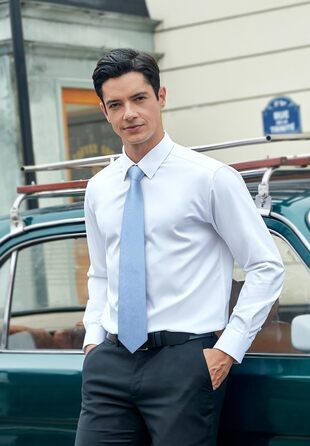 Краватки для чоловіків HISDERN: святкові краватки з кишеньковим хустинкою, класичний візерунок, в клітинку, для весілля та ділових зустрічей, блакитний колір